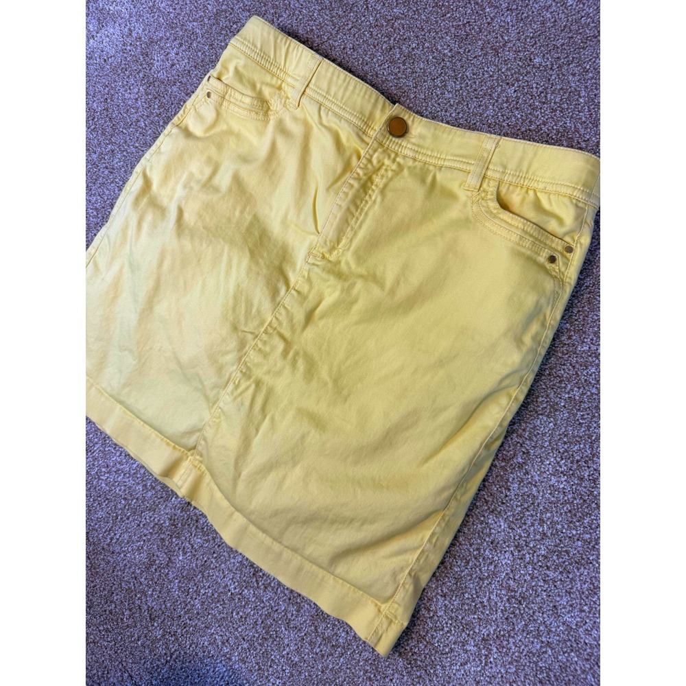 Charter Club Womens Yellow Cotton Blend Skort 10 Mini Skirt Built-in Shorts